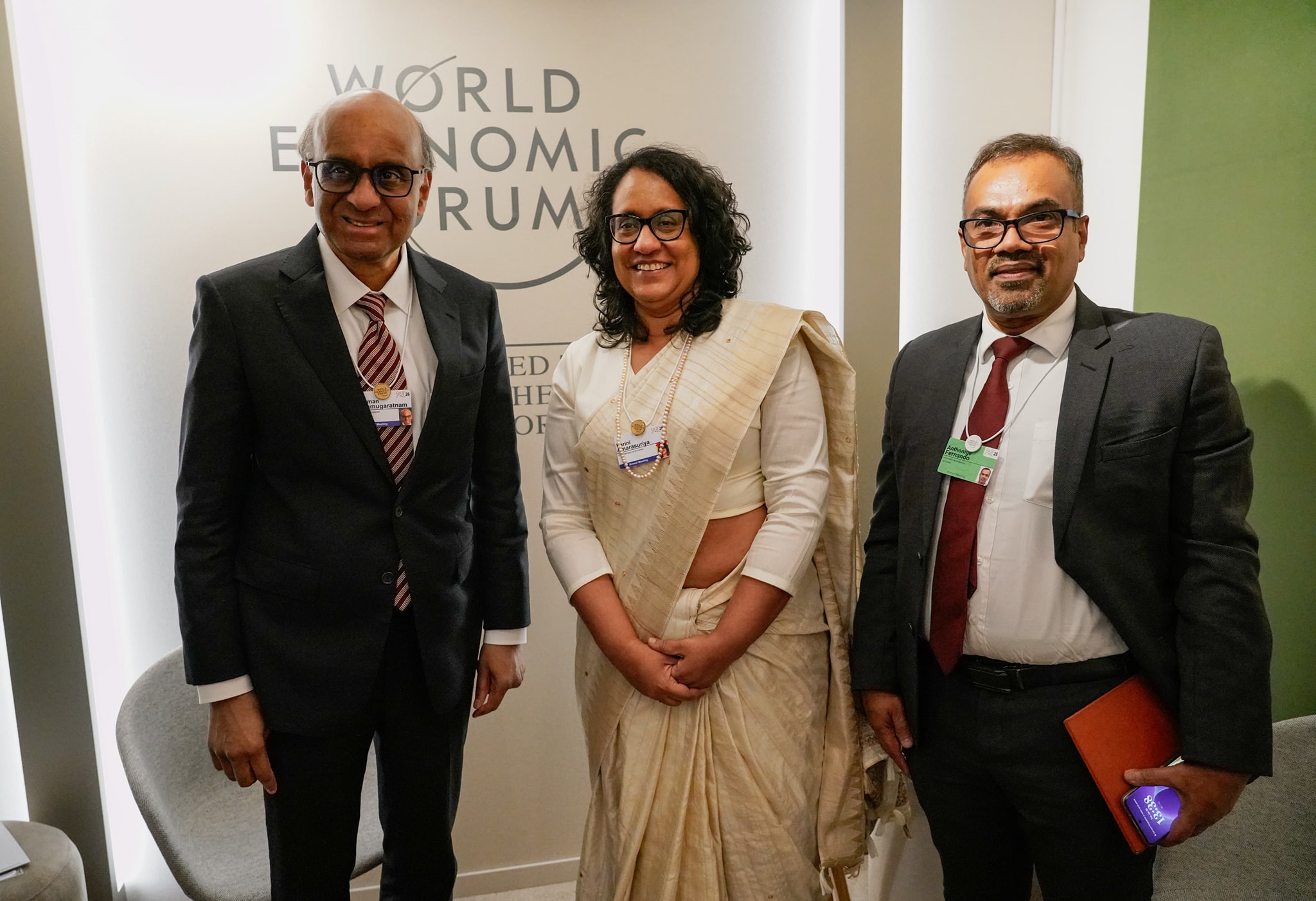 Prime Minister Dr. Harini Amarasuriya met with President of the Republic of Singapore Tharman Shanmugaratnam, , on January 20 during her official visit to Switzerland. 