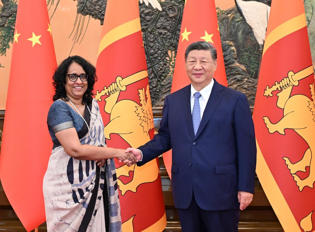 Prime Minister Dr. Harini Amarasuriya met with the President of the People’s Republic of China Xi Jinping, on 14th October 2025 at the Great Hall of the people in Beijing. 