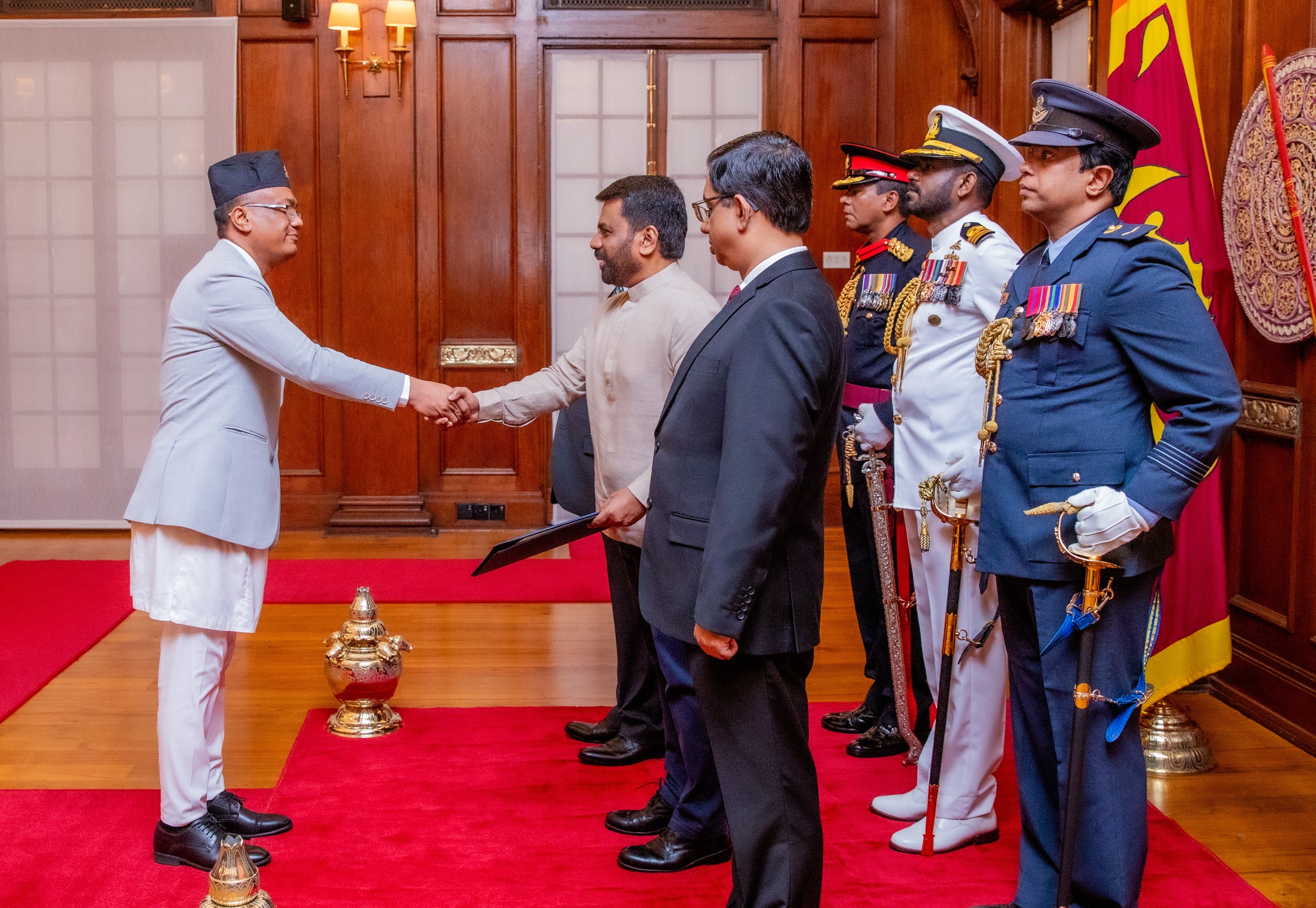 The Ambassador of Nepal presents Credentials to Sri Lanka